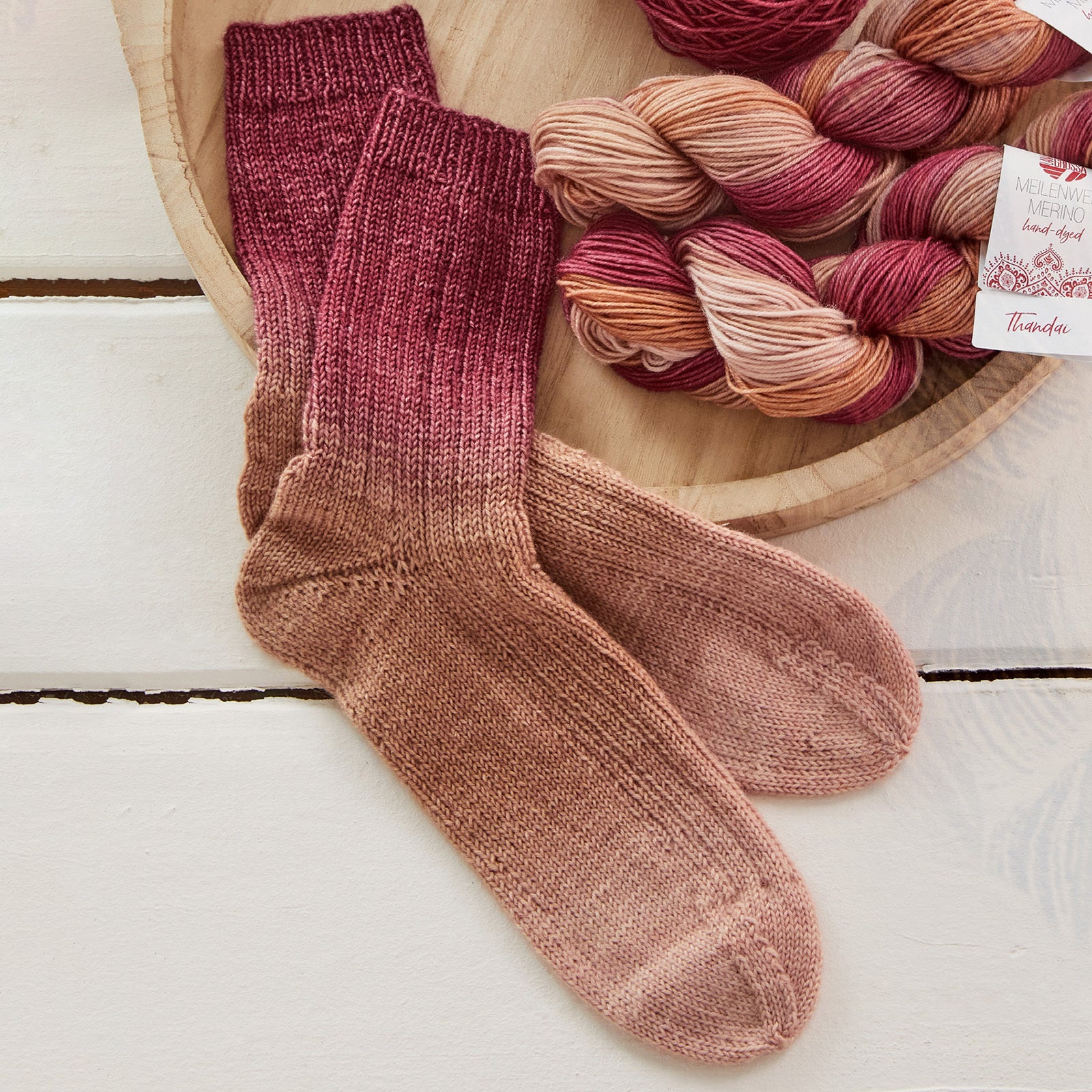 Lana Grossa Rib Pattern Socks in Meilenweit Merino Hand Dyed