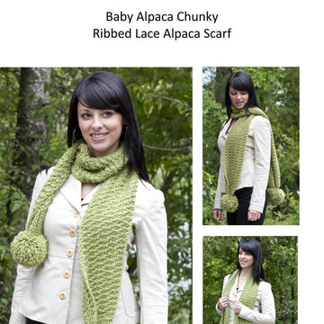Ribbed Lace Scarf in Cascade Baby Alpaca Chunky - C228 - Free PDF
