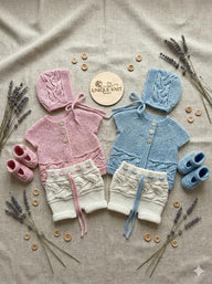 “Heather” sideways knitted set