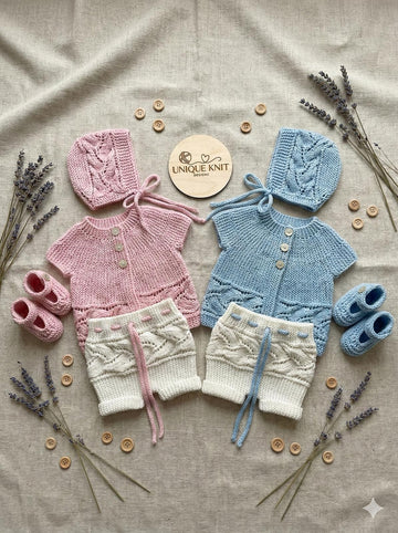 “Heather” sideways knitted set