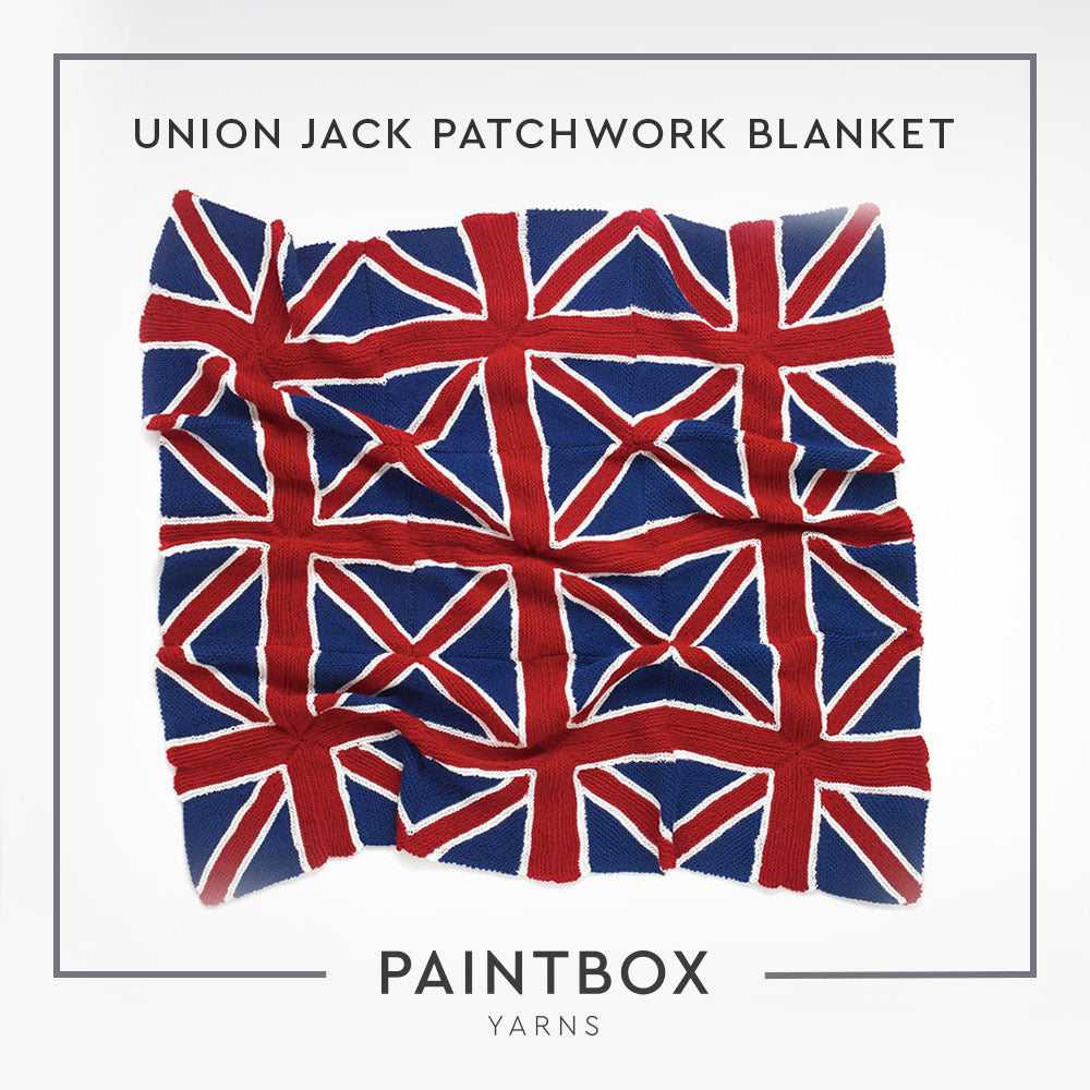 Paintbox Yarns Union Jack Patchwork Blanket Knitting Pattern