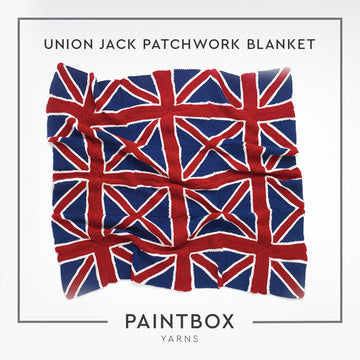 Paintbox Yarns Union Jack Patchwork Blanket Knitting Pattern