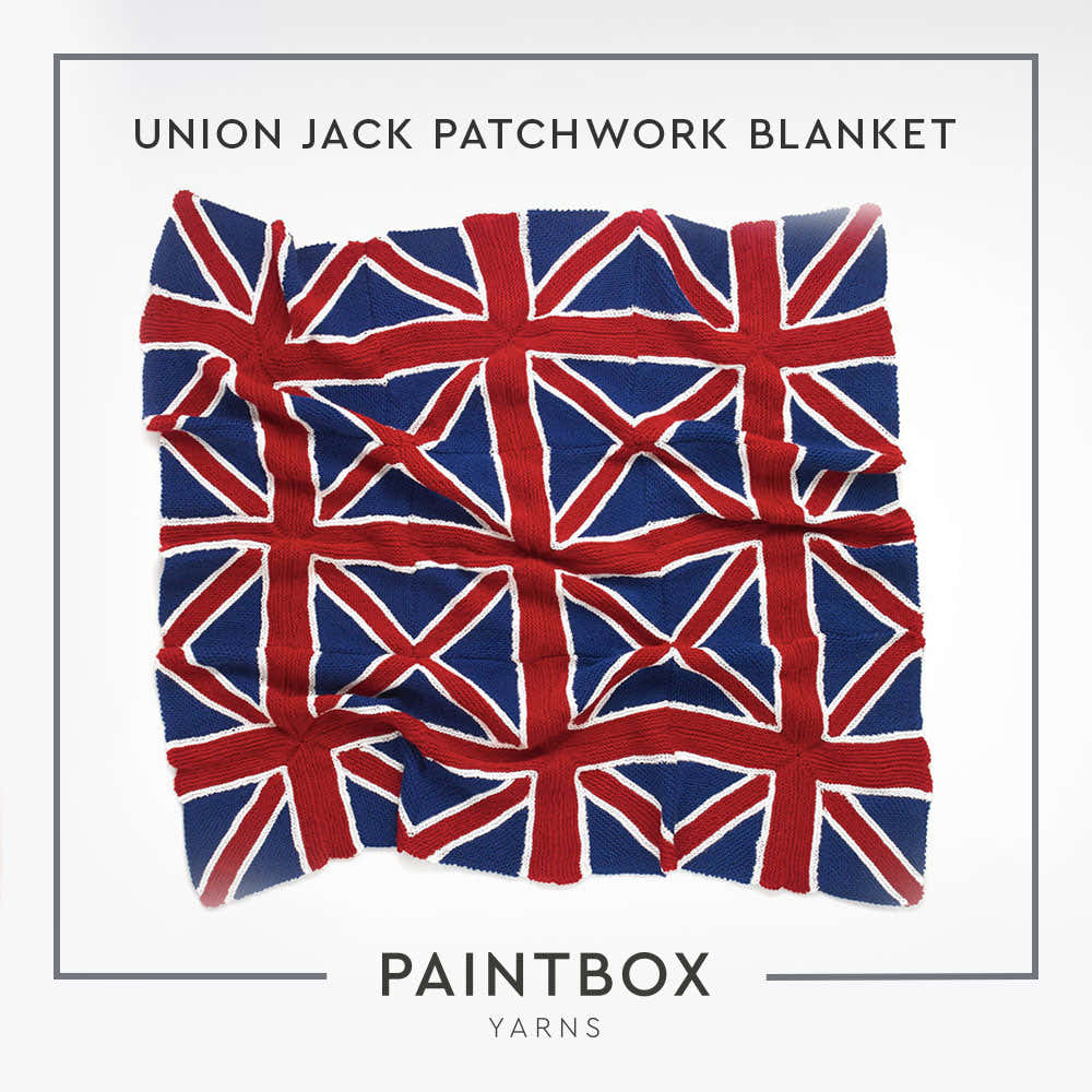 Paintbox Yarns Union Jack Patchwork Blanket Knitting Pattern
