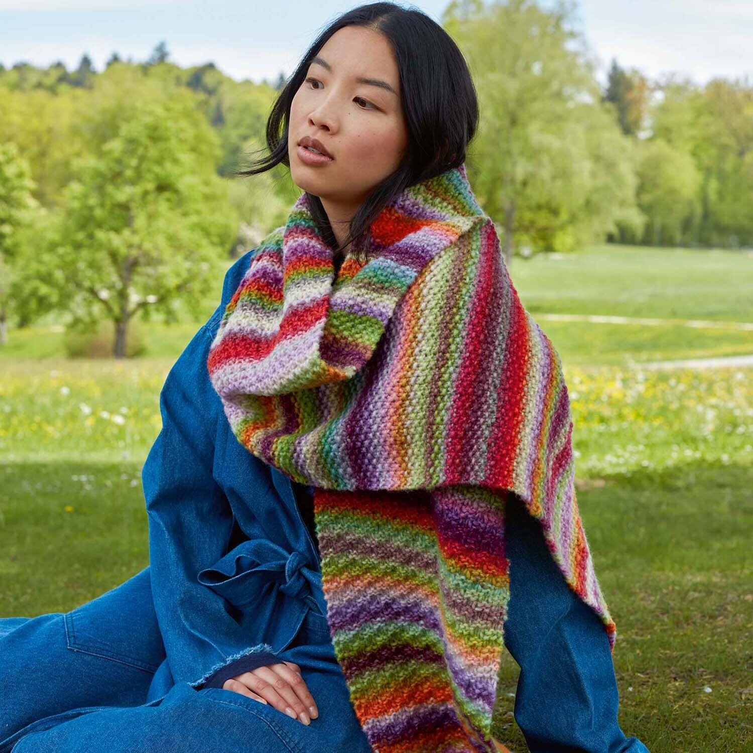 Lang PTO45-02 Scarf Knitting Pattern