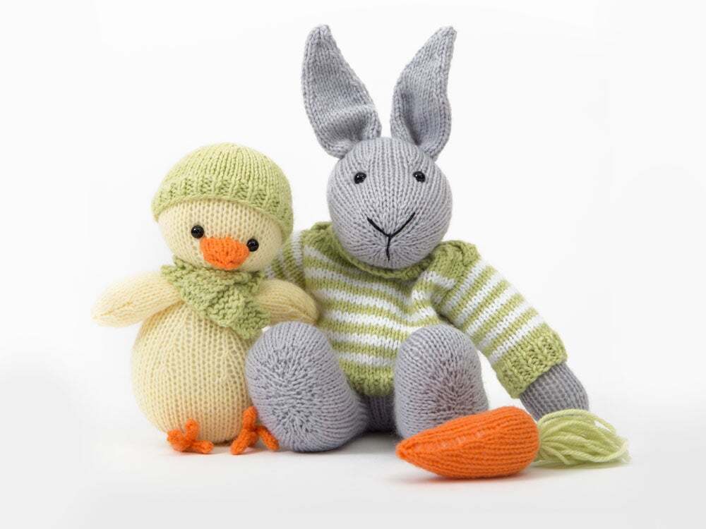 Deramores Easter Bunny and Chick Toy Knitting Pattern