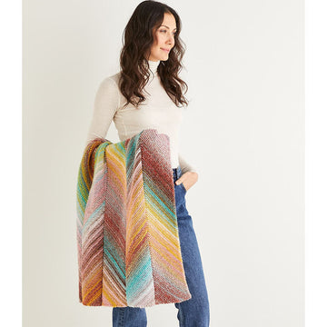 Sirdar 10141 Knitted Bias Blanket in Jewelspun PDF