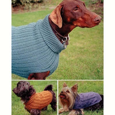 Fiber Trends 211X Dandy Dog Sweaters Knitting Pattern