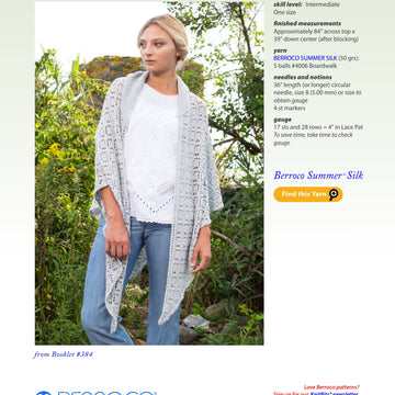 Berroco Grenache Wrap Knitting Pattern