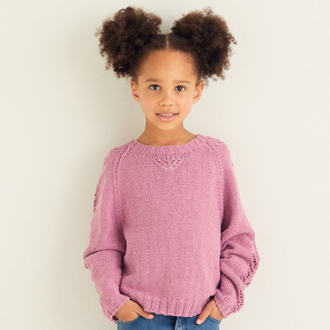 Sirdar Lace Raglan Pullover Jumper Knitting Pattern