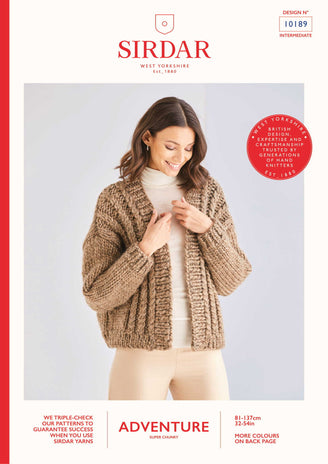 Sirdar Ribbed Cardigan Knitting Pattern