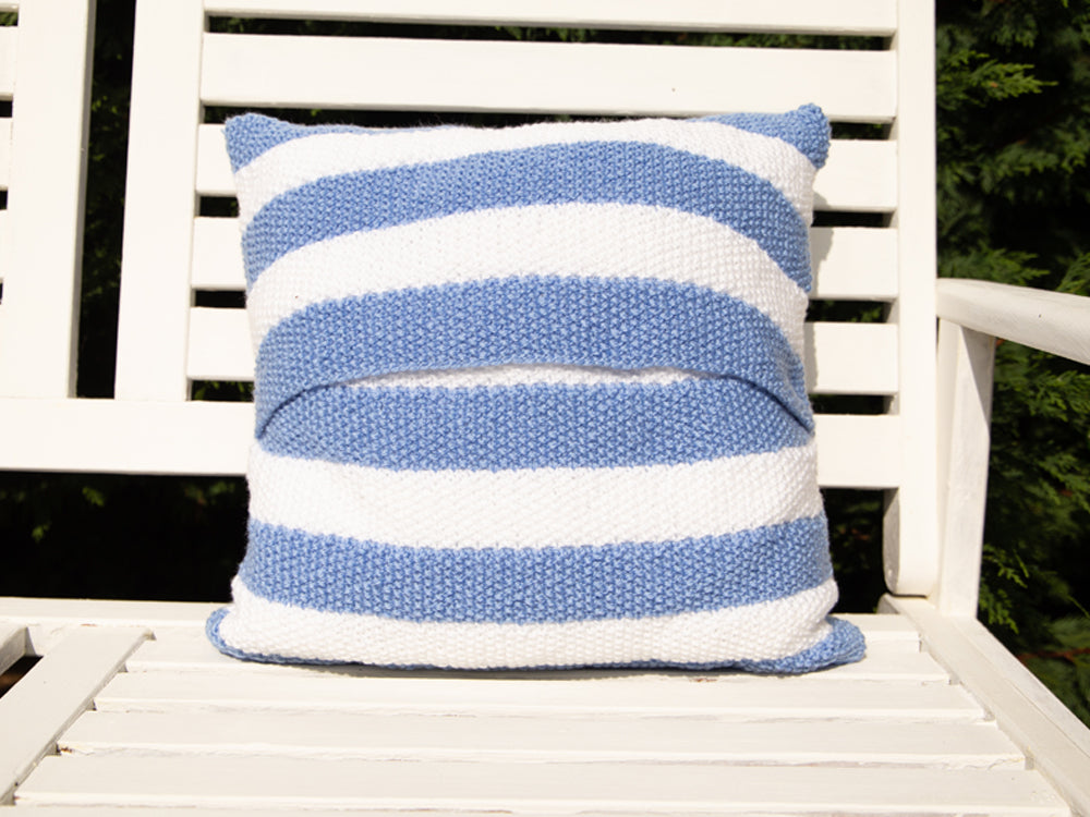 Deramores Pin Stripe Cushion Knitting Pattern