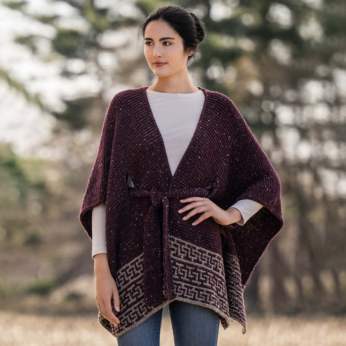 Blue Sky Fibers Bellingham Ruana Cape Knitting Pattern