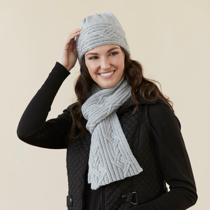 Tahki Yarns Branson Hat and Scarf Knitting Pattern