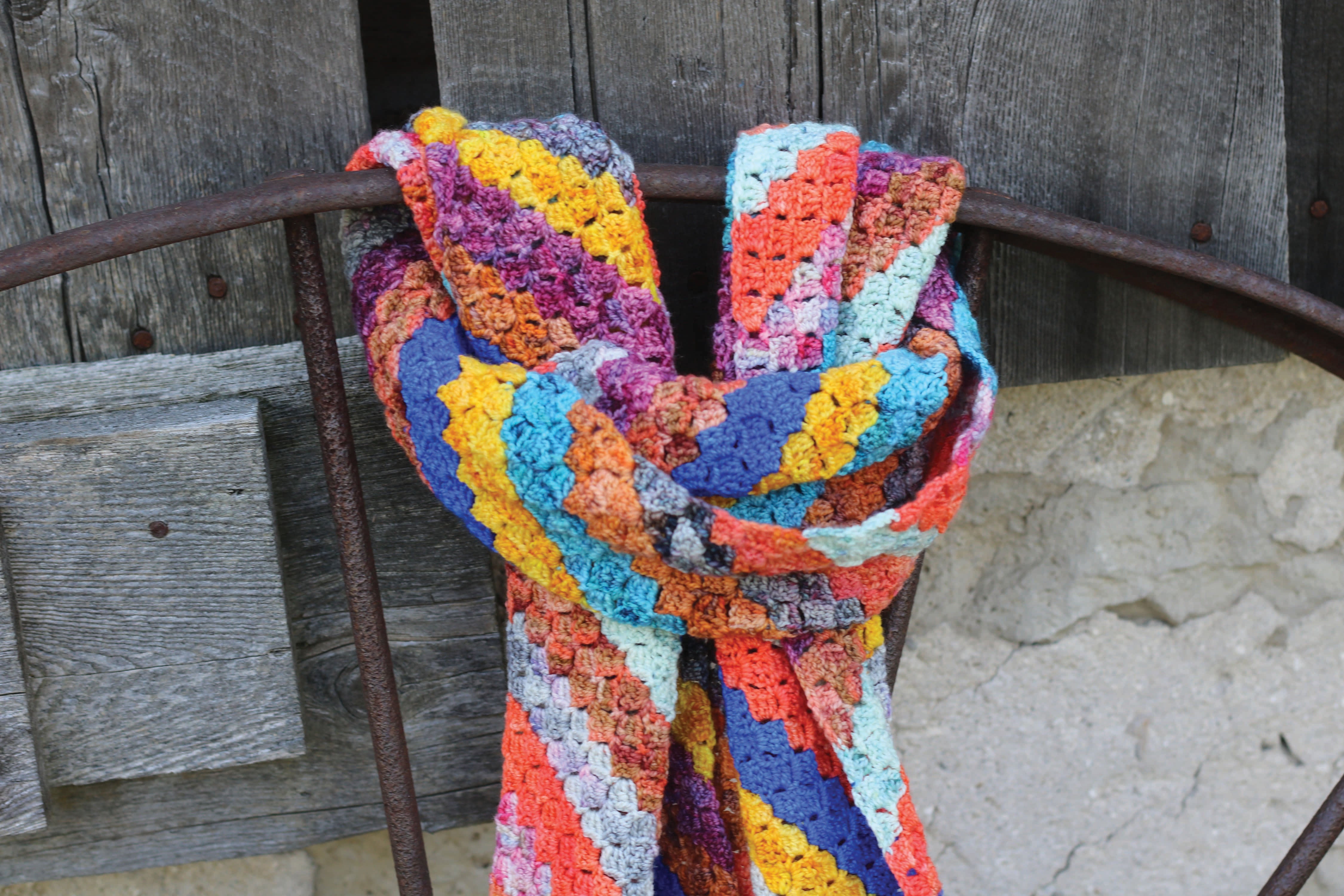 Koigu Dragonfly Corner to Corner Scarf Crochet Pattern