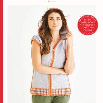 Sirdar Sleek Sleeveless Hoodie Jumper Knitting Pattern