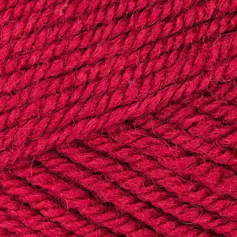 Plymouth Encore Worsted yarn ball in Cranberry - machine washable 75% acrylic 25% wool worsted