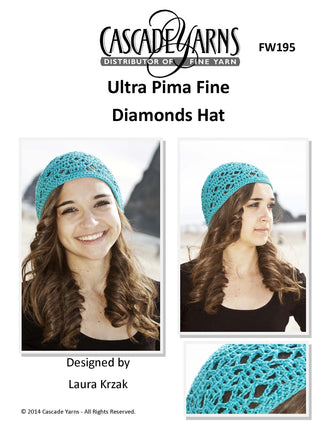 Cascade Yarns FW Diamonds Hat Crochet Pattern