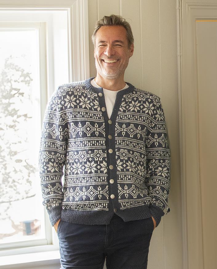 Torger Cardigan in Viking Garn Alpaca Storm