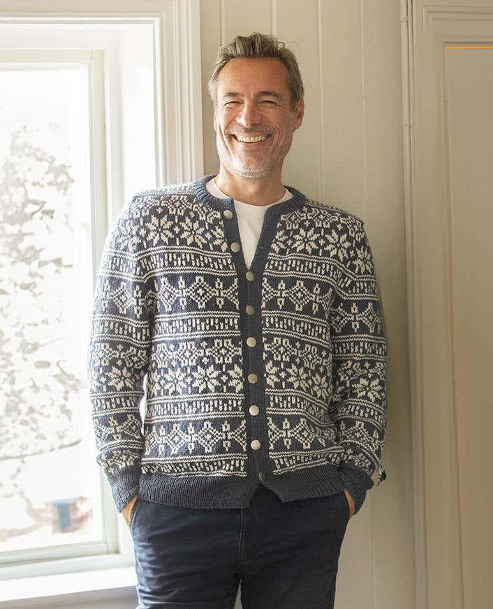 Torger Cardigan in Viking Garn Alpaca Storm