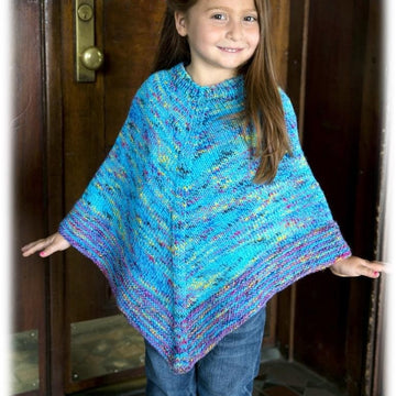 Plymouth Yarn Jelli Beenz Kid's Poncho Cape Knitting Pattern