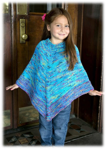 Plymouth Yarn Jelli Beenz Kid's Poncho Cape Knitting Pattern