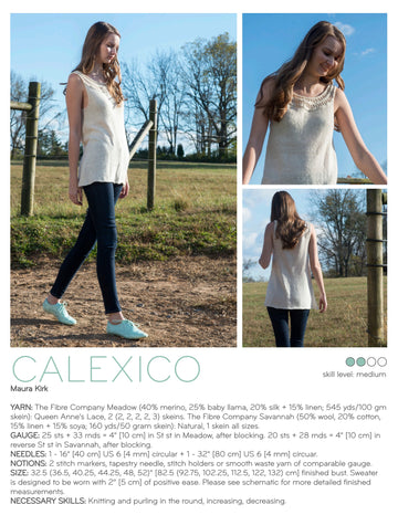 Calexico Knitting Pattern