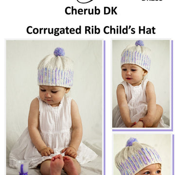 Corrugated Rib Child's Hat in Cascade Cherub DK & Multis - DK