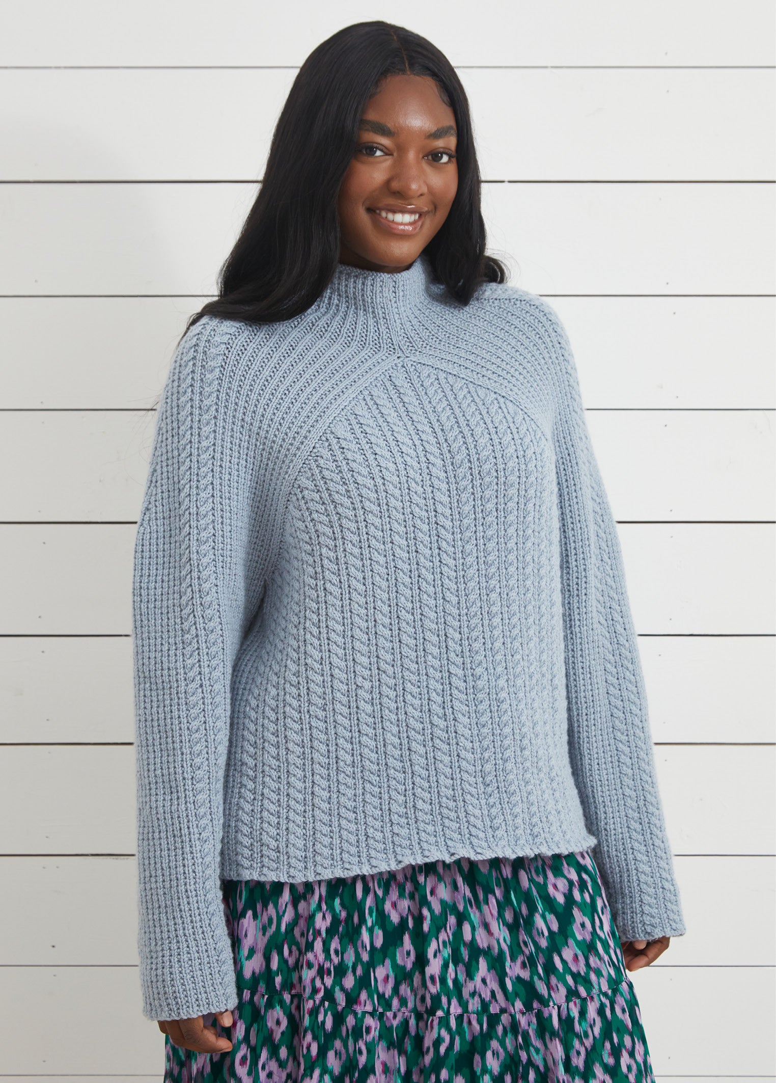 Debbie Bliss Diagonal Yoke Sweater Knitting Pattern