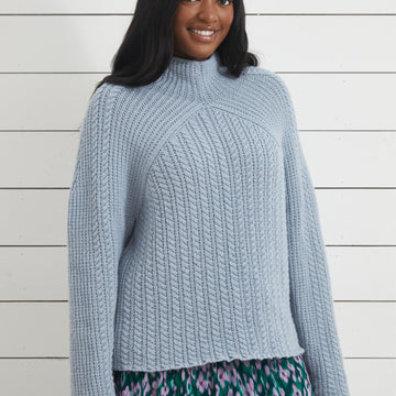 Debbie Bliss Diagonal Yoke Sweater Knitting Pattern