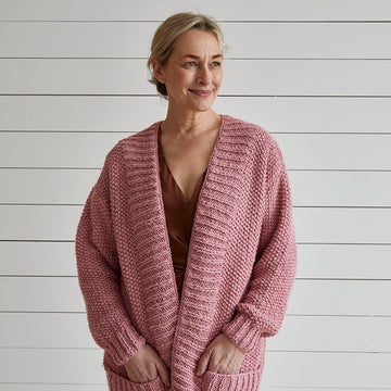 Debbie Bliss Moss Stitch Jacket with Deep Rib Bands Knitting Pattern