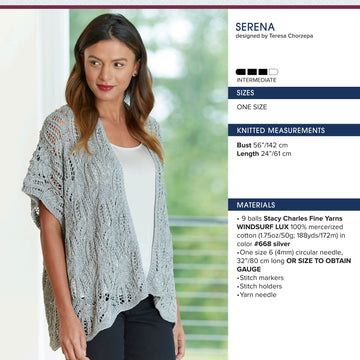 Stacy Charles Fine Yarns Serena Cardigan Knitting Pattern