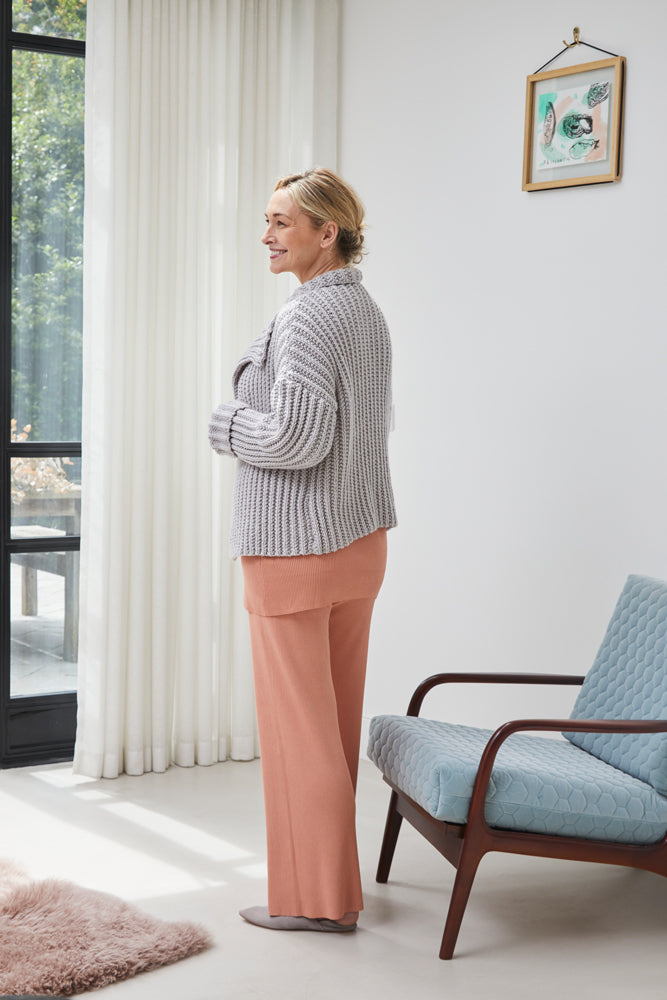 Debbie Bliss Ribbed Waterfall Jacket Knitting Pattern