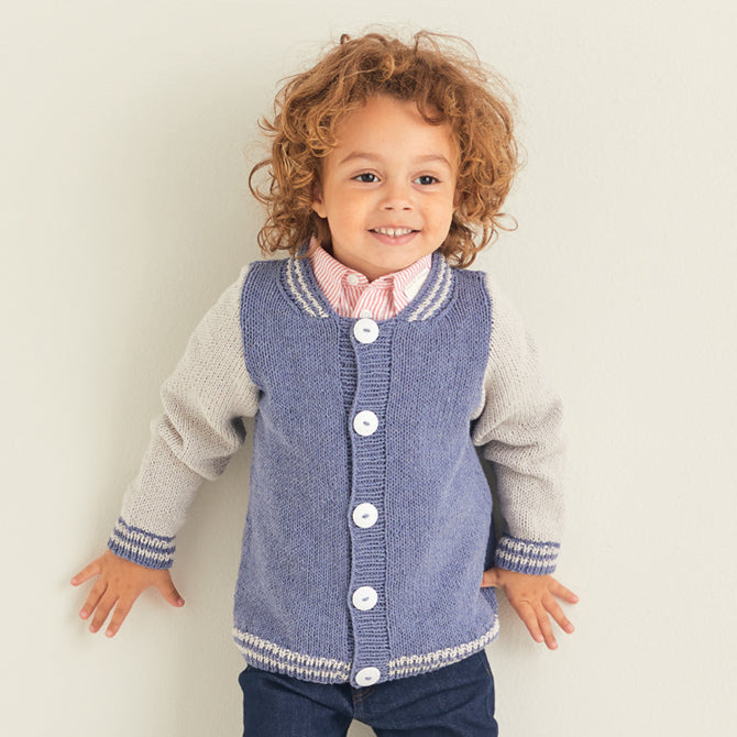 Sirdar Varsity Jacket Cardigan Knitting Pattern