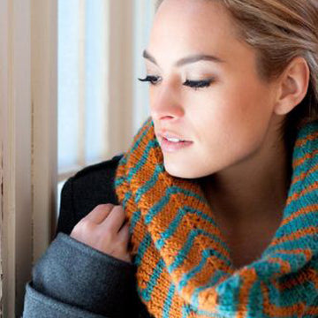Plymouth Yarn Chevron Tube Cowl Knitting Pattern