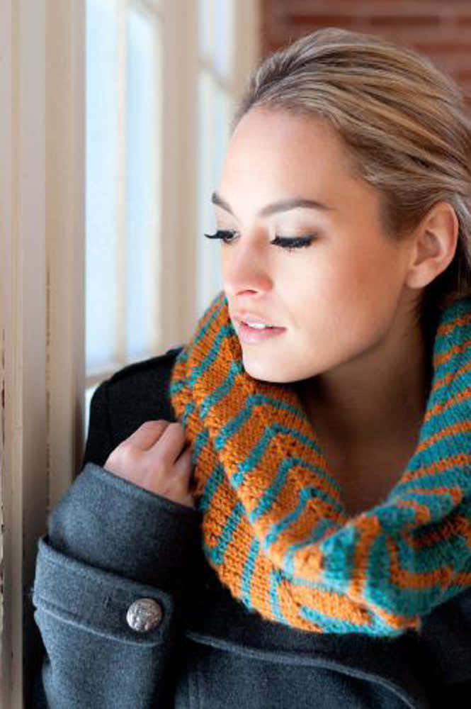 Plymouth Yarn Chevron Tube Cowl Knitting Pattern