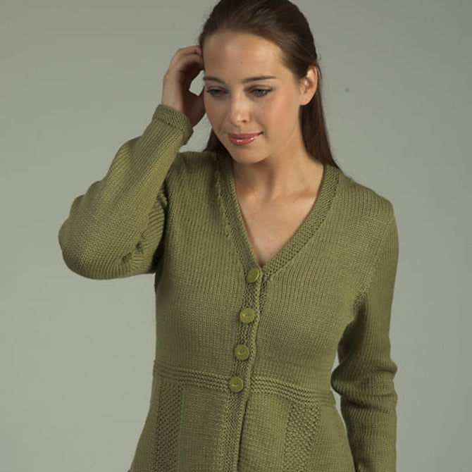 Plymouth Yarn Back Panel Seed Cardigan Knitting Pattern