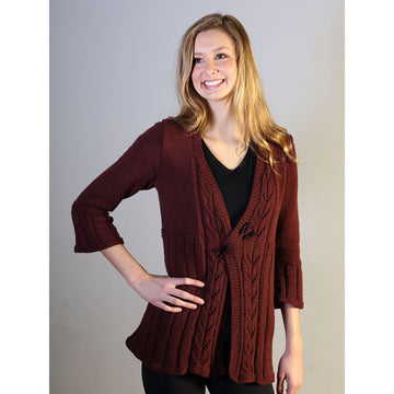 Plymouth Yarn Lace Panel Jacket Cardigan Knitting Pattern