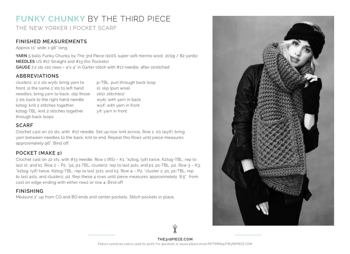 Third Piece The New Yorker Scarf Knitting Pattern
