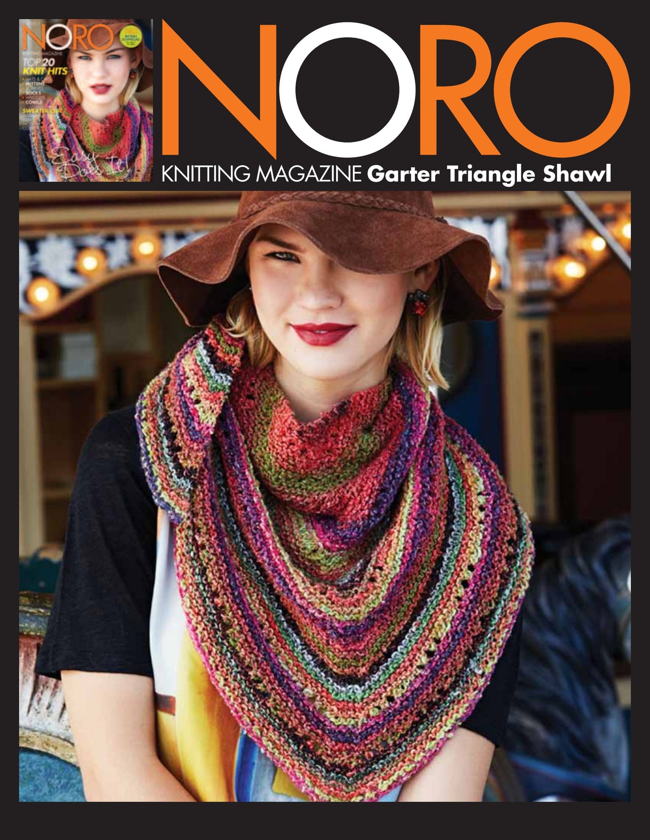 Noro Garter Triangle Shawl Wrap Knitting Pattern