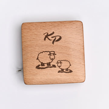 KnitPro Retractable Tape Measure Beech Wood - Square