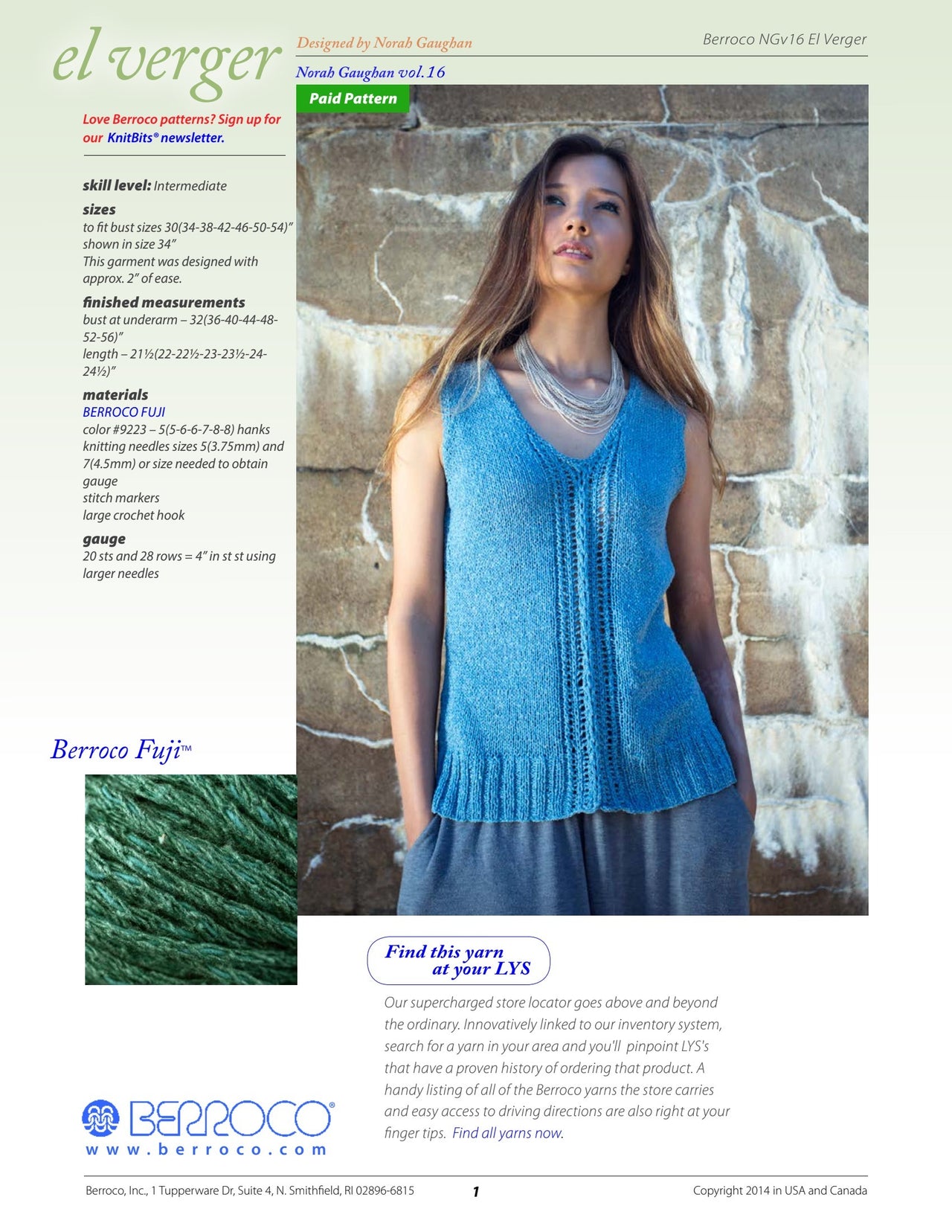 Berroco El Verger PDF - Norah Gaughan Vol 16