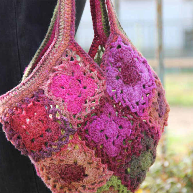 Noro Granny Squares Purse Bag Crochet Pattern