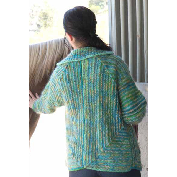 Trendsetter Yarns T Candyland & Dune - Mitered Striped Cardigan