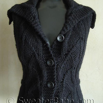 #109 Lace Inset Shaped Cardigan or Vest