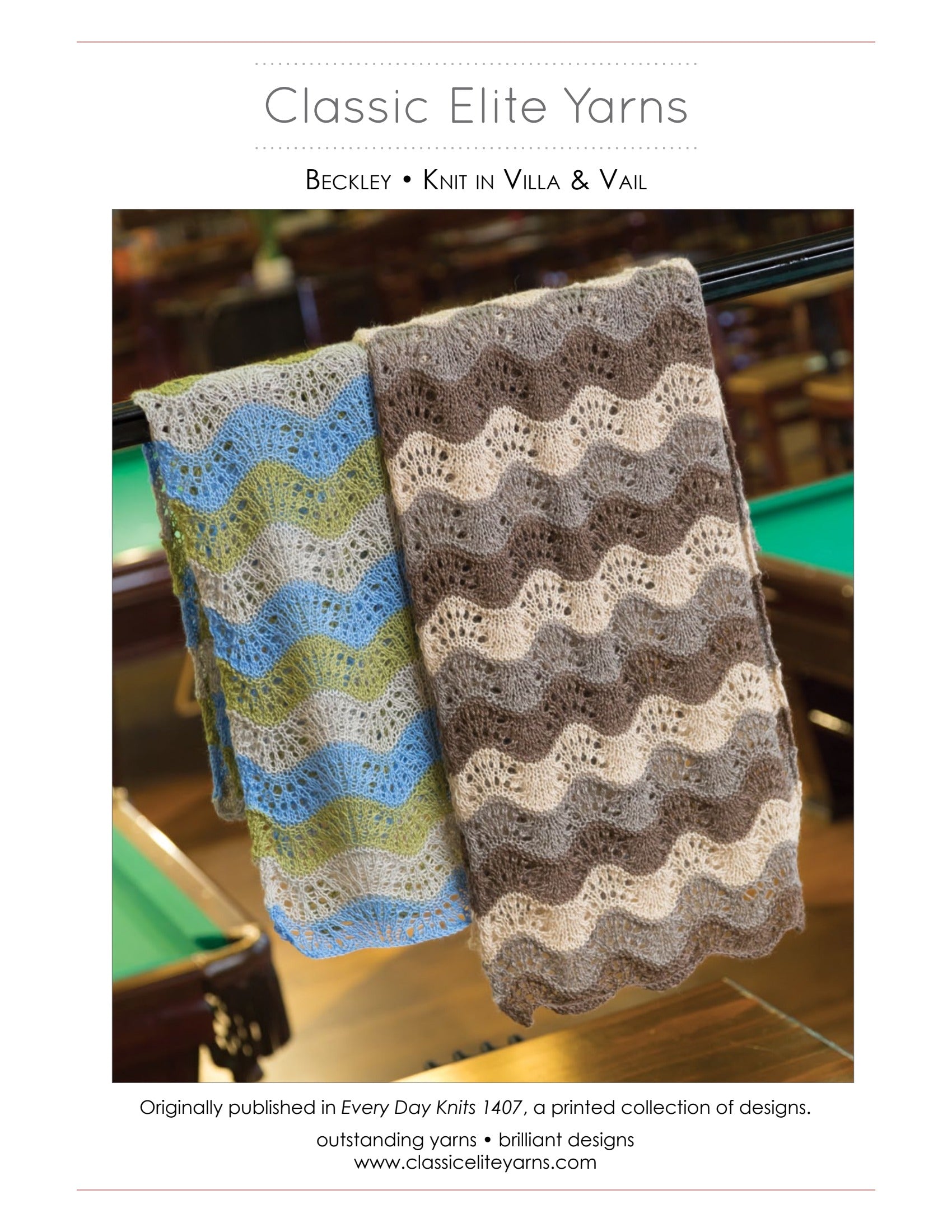Classic Elite Yarns Beckley Wrap Knitting Pattern