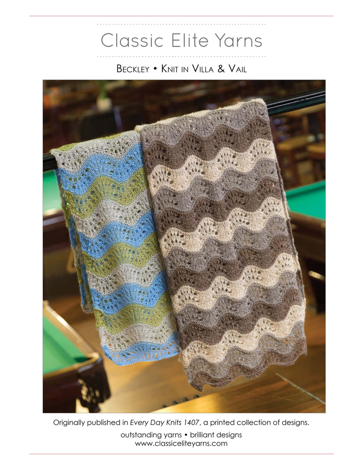 Classic Elite Yarns Beckley Wrap Knitting Pattern