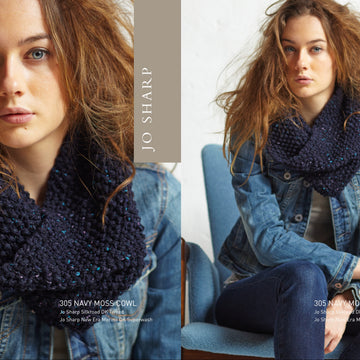 Jo Sharp Navy Moss Cowl Knitting Pattern