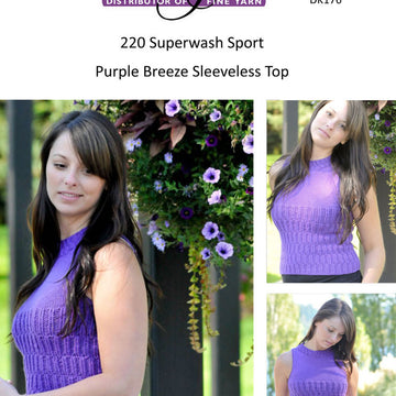 Purple Breeze Sleeveless Top in Cascade 220 Superwash Sport - DK176 - Free PDF