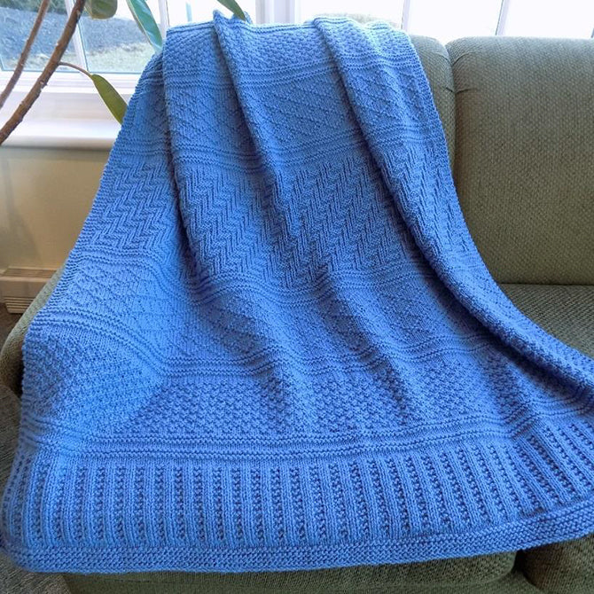 Plymouth Yarn Homestead Gansey Throw Knitting Pattern