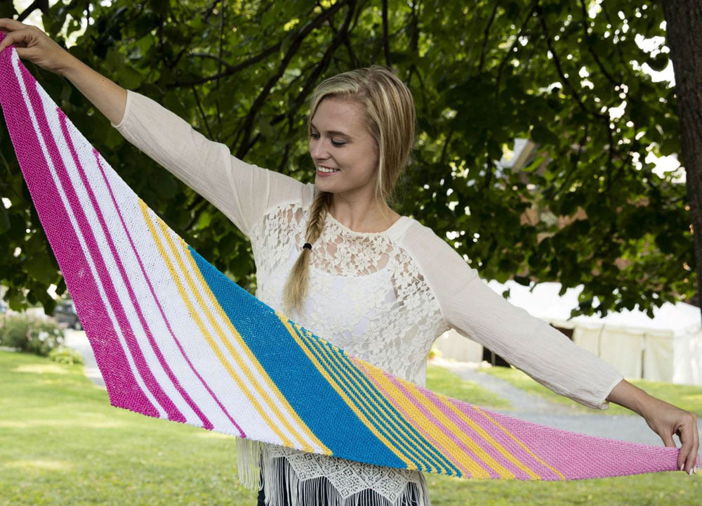 Diagonal Striped Scarf Knitting Pattern